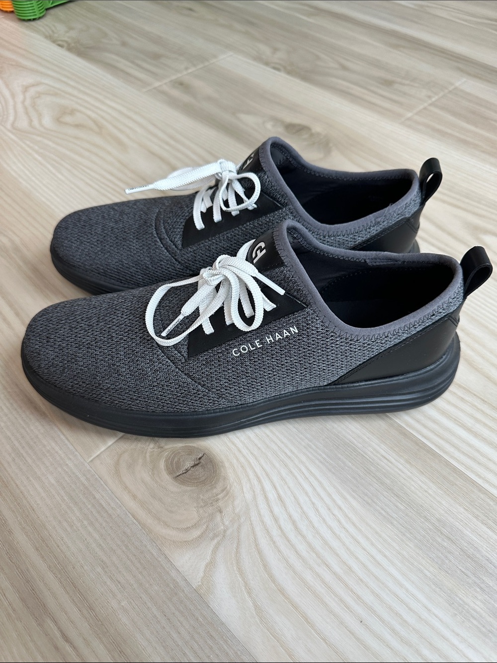 Cole Haan Gray Knit Lace-Up Slip-On Sneakers 12